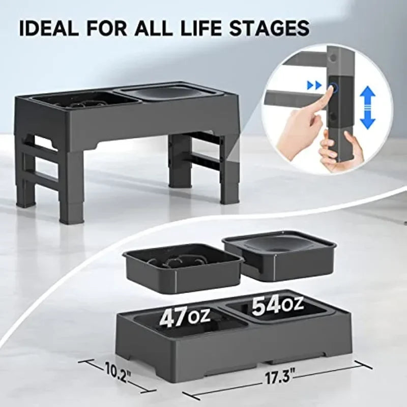 Adjustable Elevated Dog Bowl Feeder